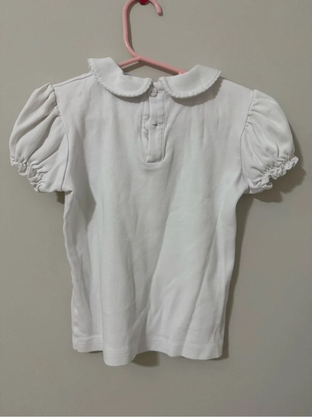 The Bailey Boys Girls' White Peter Pan Collar Puff Sleeve Top